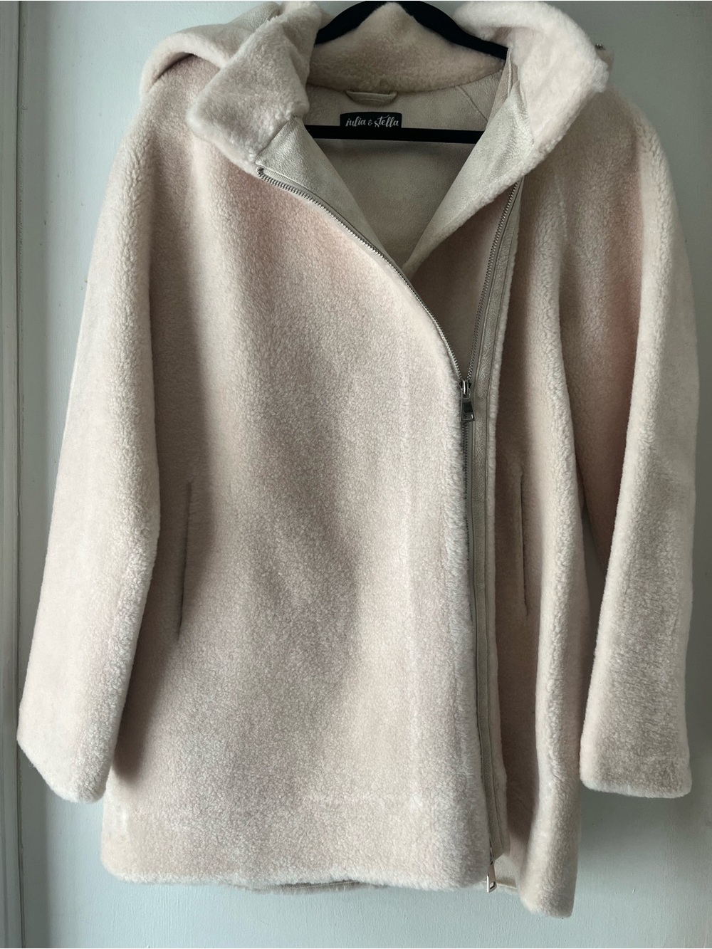 Pale Blush Teddy Coat with Hood